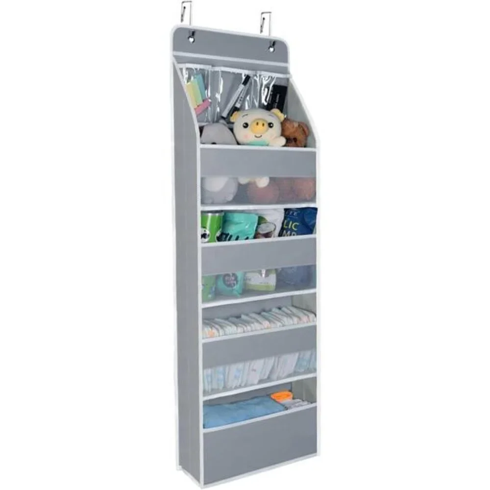 Gray Door Hanging Organizer Nursery Closet Cabinet Baby Storage with 4 Pockets‎